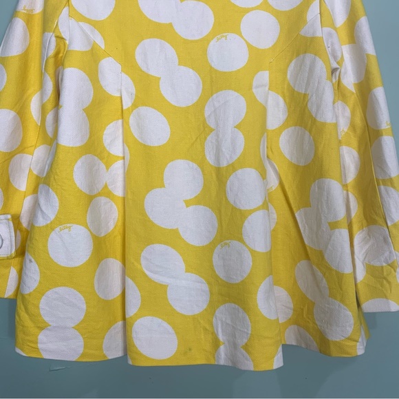 Lilly Pulitzer Blazer Jacket Circles Polka Dots White Yellow Button Size 6 - Picture 13 of 16